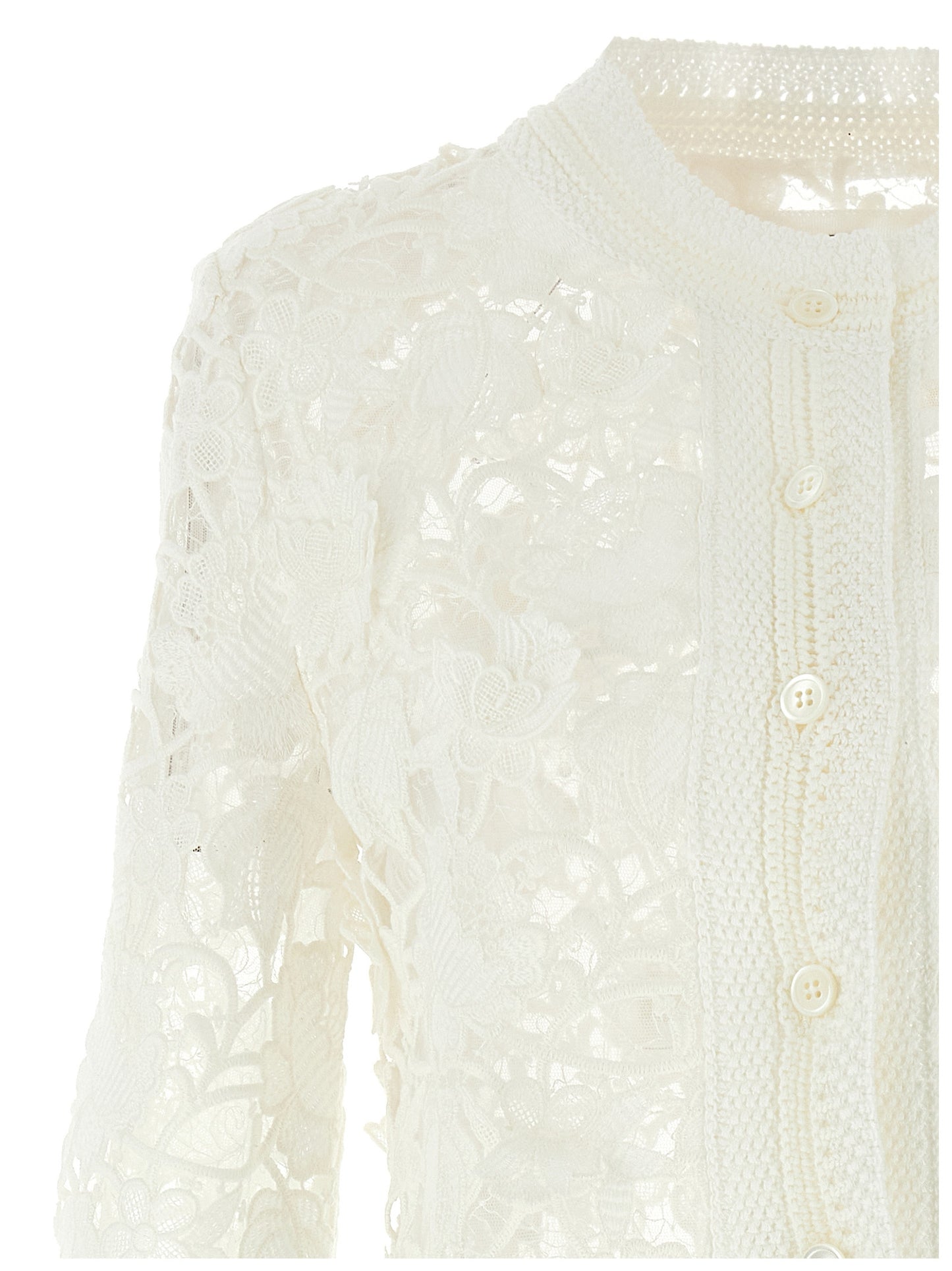 Macramé tulle cardigan Sweater, cardigans