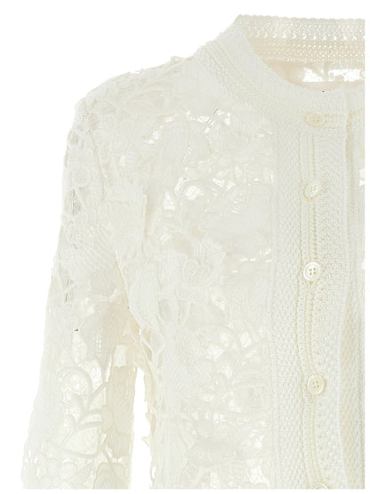 Macramé tulle cardigan Sweater, cardigans