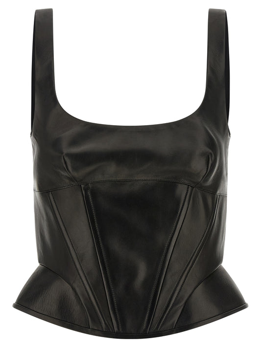 Peplos leather top Tops