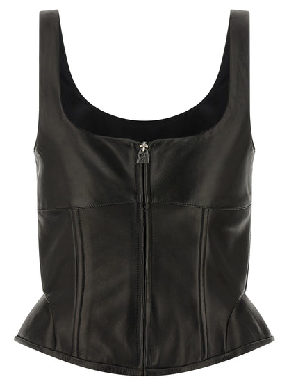 Peplos leather top Tops