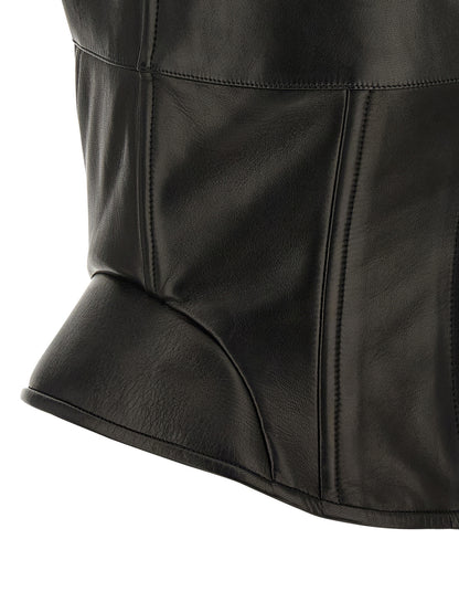 Peplos leather top Tops