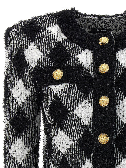 Vichy tweed short jacket Blazer and Suits