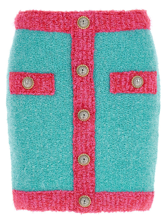 'Leone' button two-tone skirt Skirts