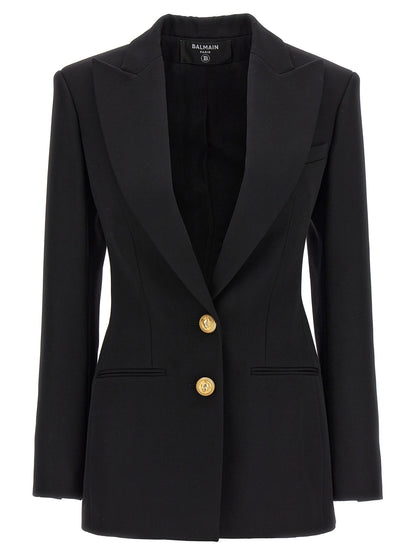 Logo button double-breasted blazer Blazer and Suits