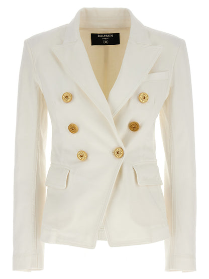 Double-breasted denim blazer Blazer and Suits