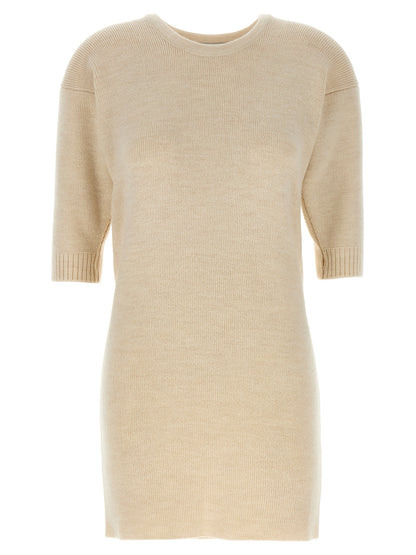 Knitted dress with removable sleeves Dresses