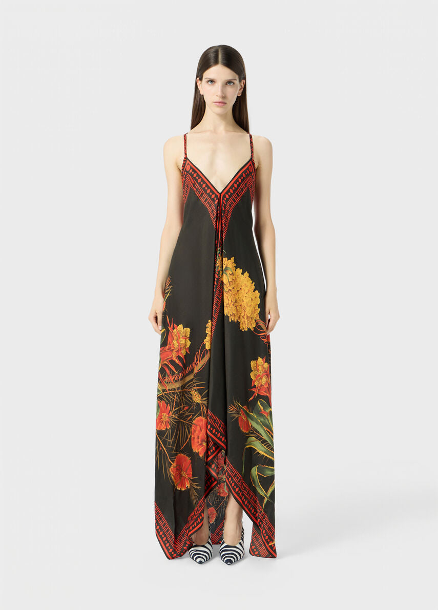 Blumarine 2a756a print twill dress