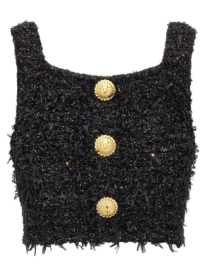 Lurex tweed top Tops
