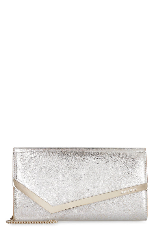 Jimmy Choo Emmie leather clutch