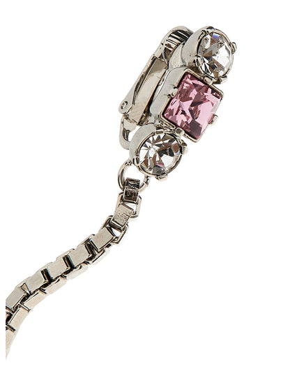 Bow crystal long earrings Jewelry
