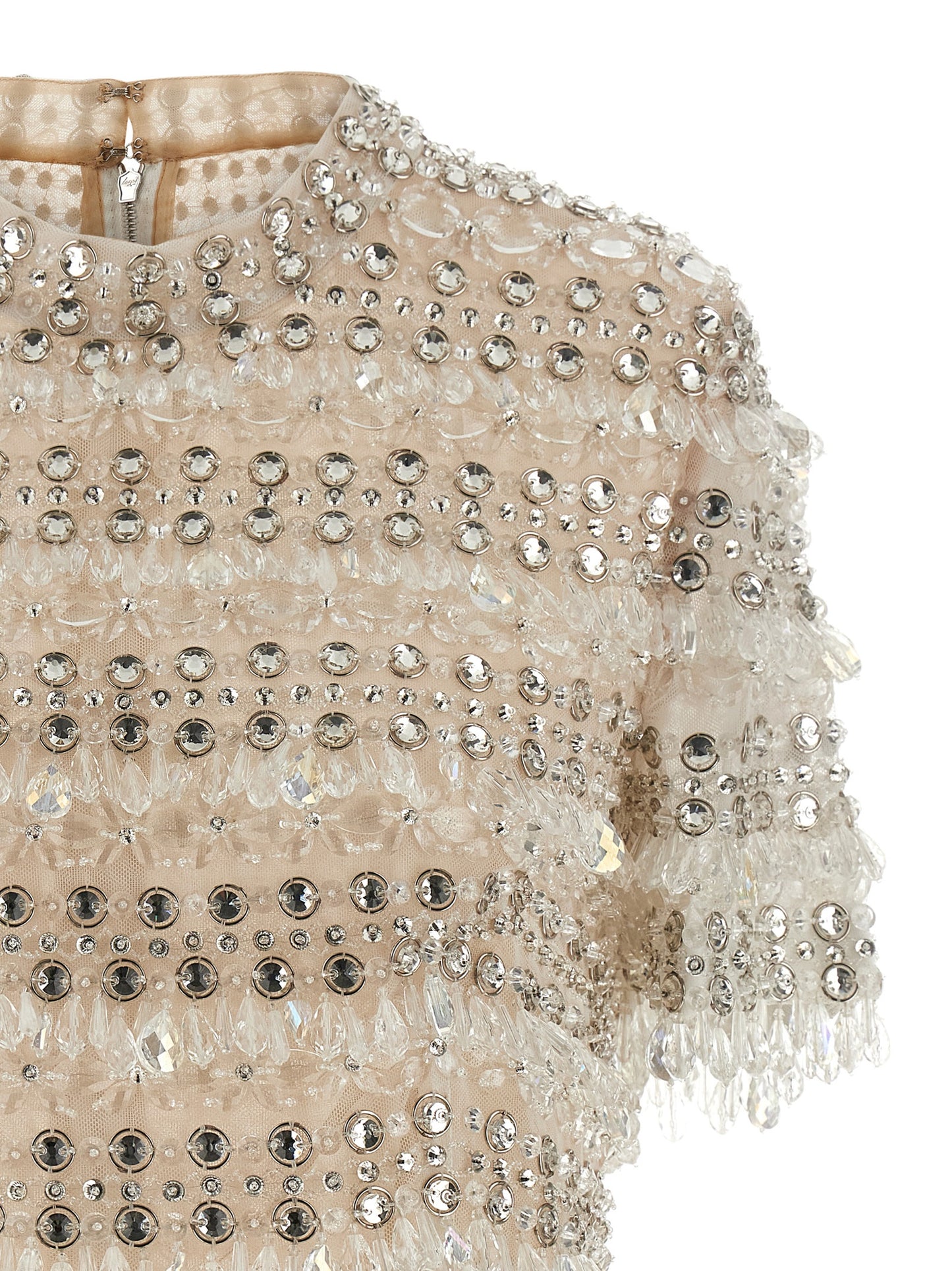 'Crystal-Embroidered Crop' top Tops