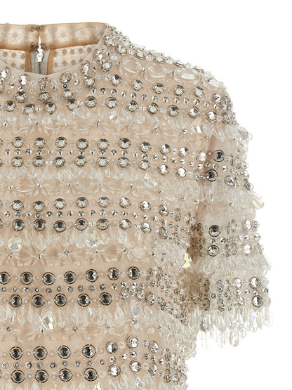 'Crystal-Embroidered Crop' top Tops