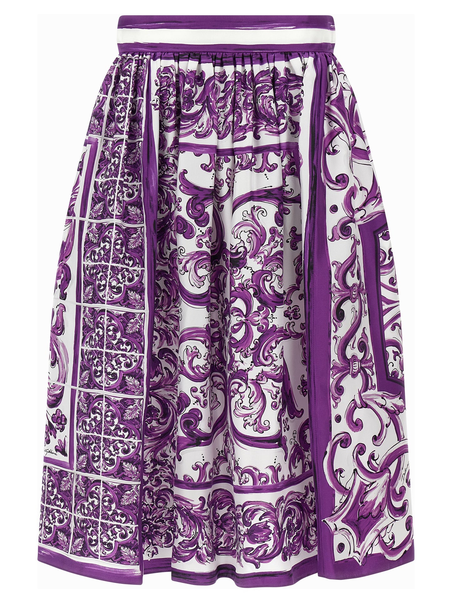 'Maiolica' print silk skirt Skirts