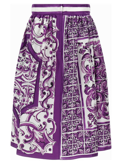'Maiolica' print silk skirt Skirts