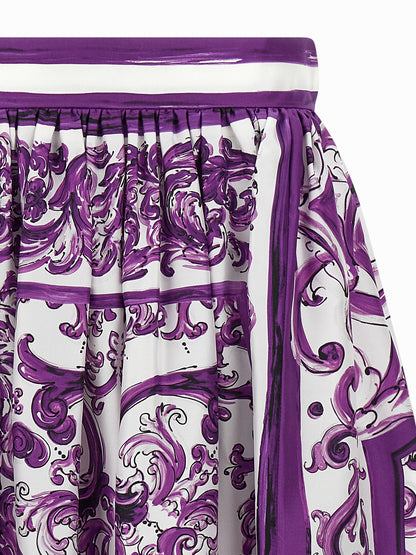 'Maiolica' print silk skirt Skirts