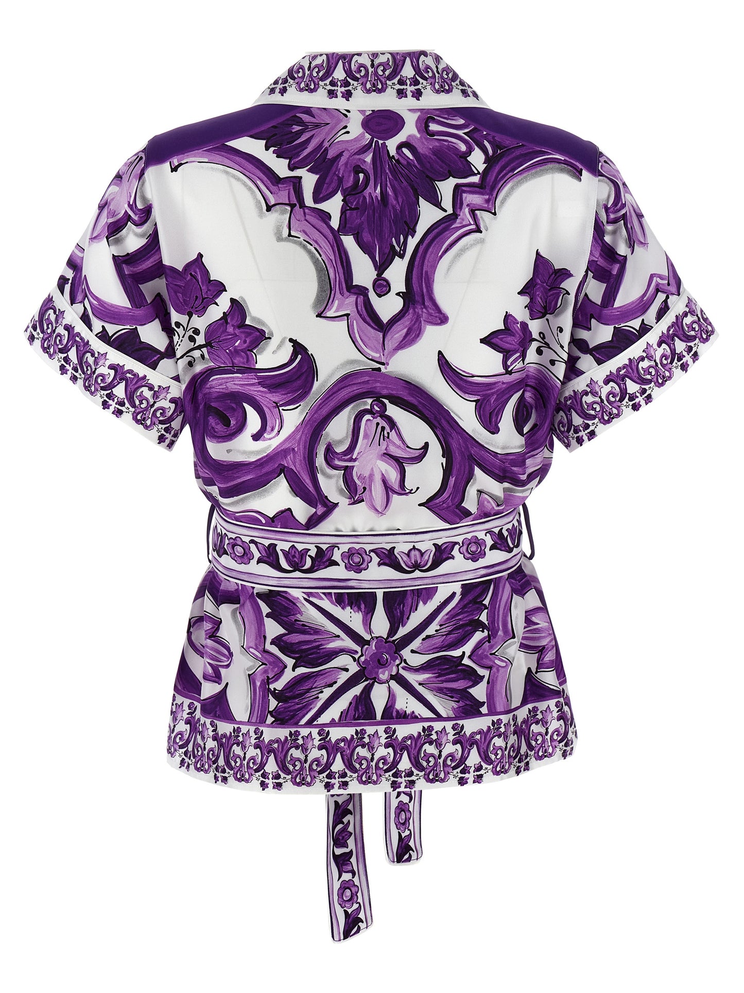 'Maiolica' print pajama shirt Shirt, blouse