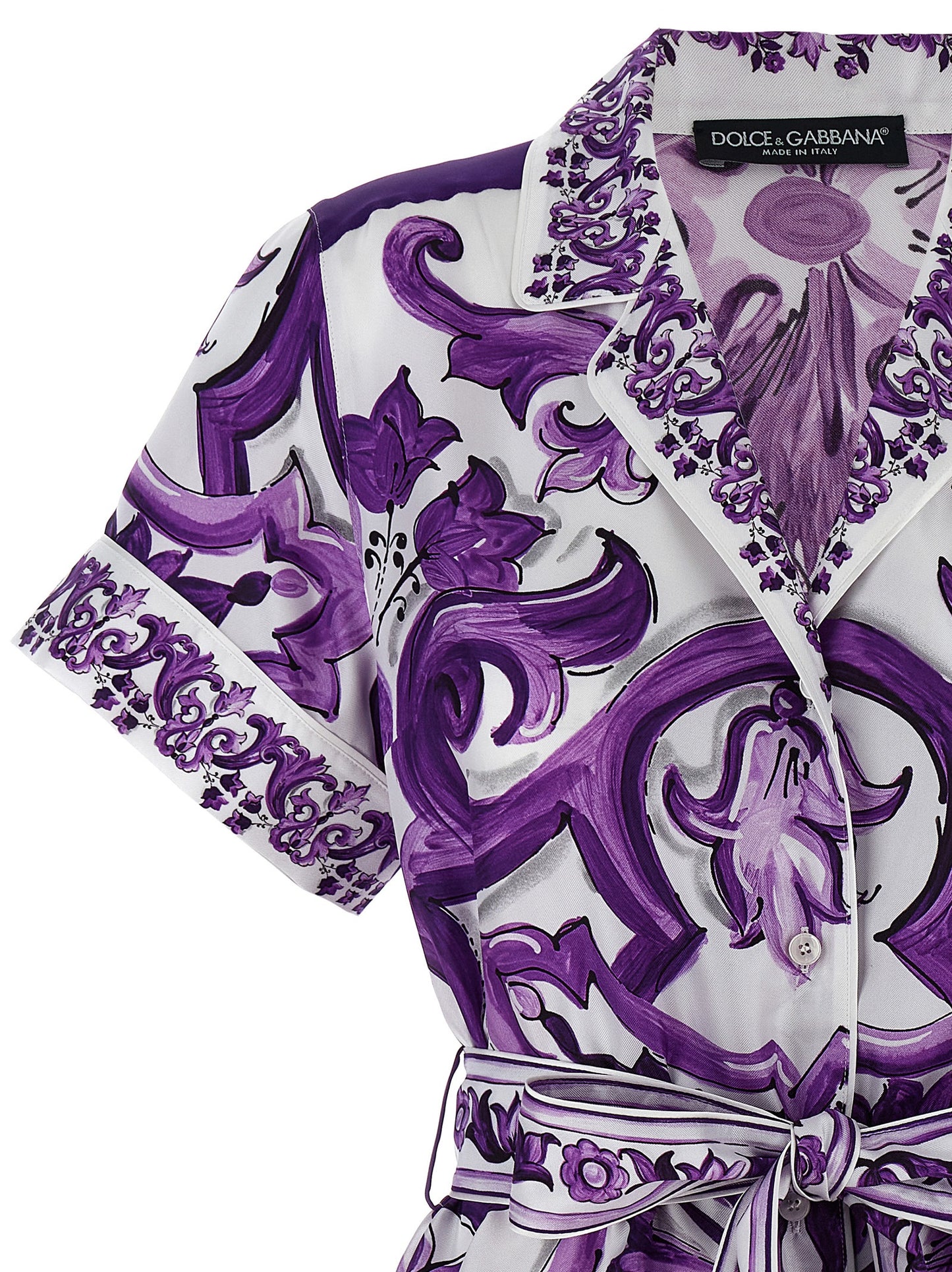 'Maiolica' print pajama shirt Shirt, blouse