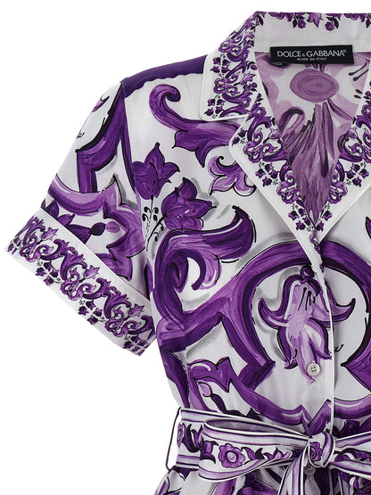'Maiolica' print pajama shirt Shirt, blouse