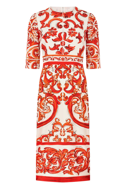 Dolce & Gabbana Midi dress in printed silk