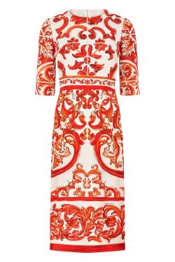 Dolce & Gabbana Midi dress in printed silk