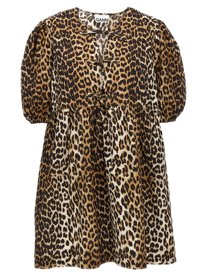Leopard poplin dress Dresses