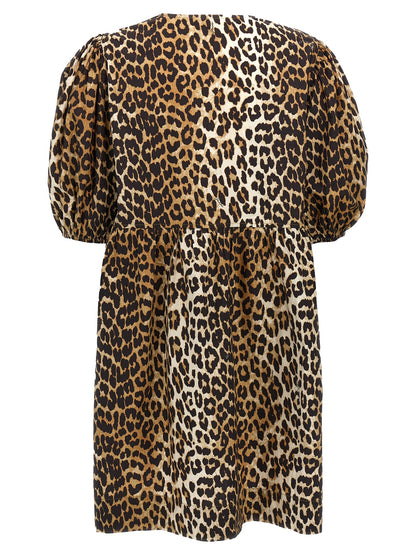 Leopard poplin dress Dresses