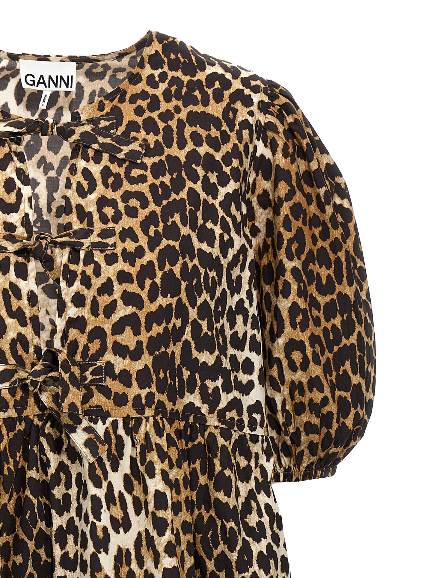Leopard poplin dress Dresses