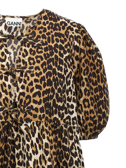 Leopard poplin dress Dresses