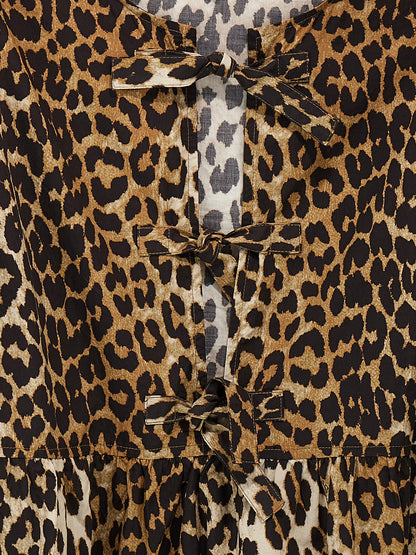 Leopard poplin dress Dresses