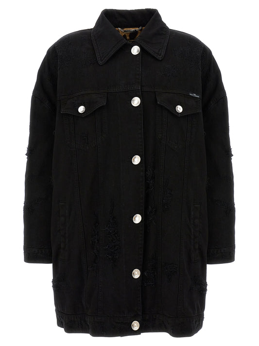 Denim long jacket Casual jackets, parka