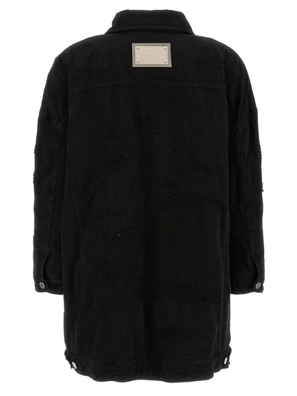 Denim long jacket Casual jackets, parka