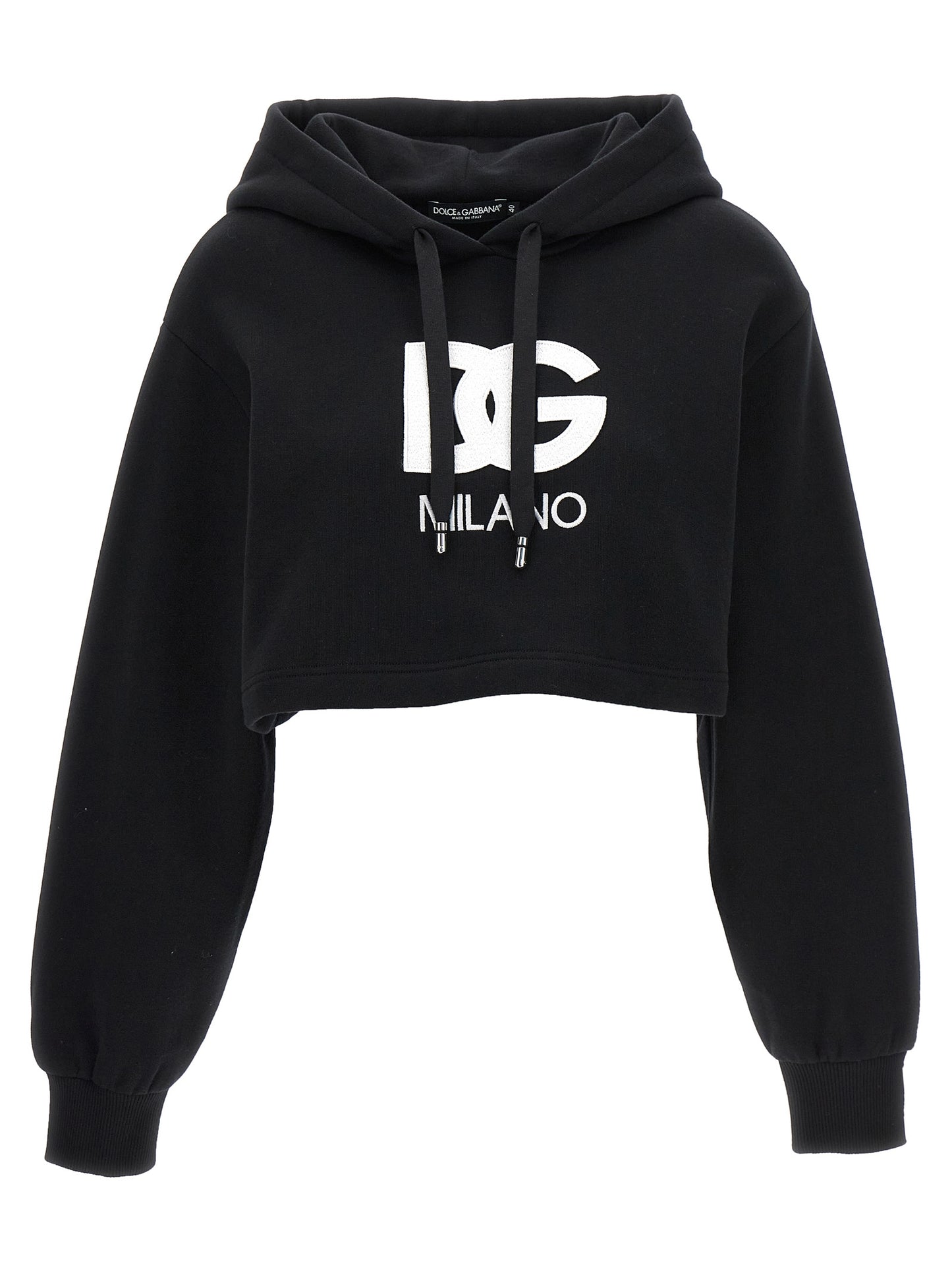 Logo embroidery cropped hoodie Sweatshirt