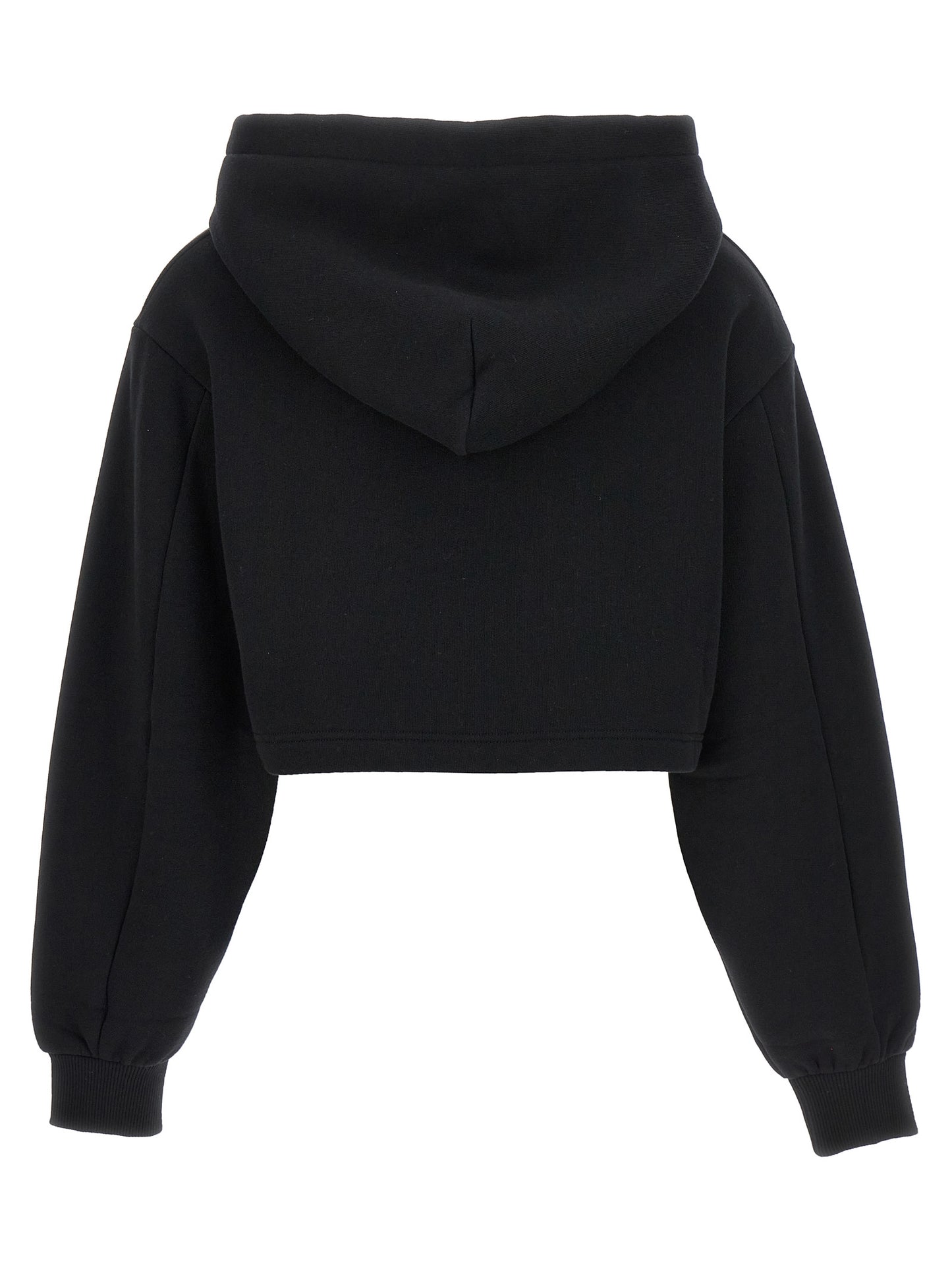 Logo embroidery cropped hoodie Sweatshirt