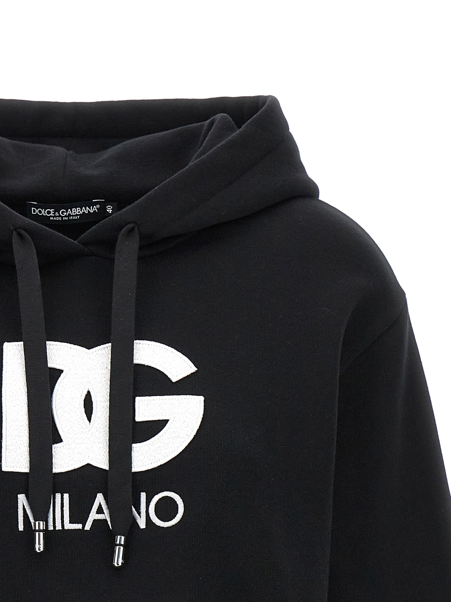 Logo embroidery cropped hoodie Sweatshirt
