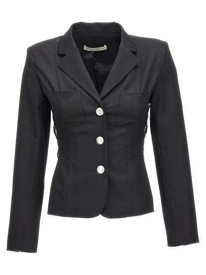 Single breast lace-up blazer jacket Blazer and Suits