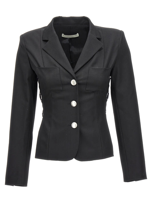 Single breast lace-up blazer jacket Blazer and Suits