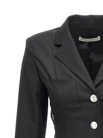 Single breast lace-up blazer jacket Blazer and Suits