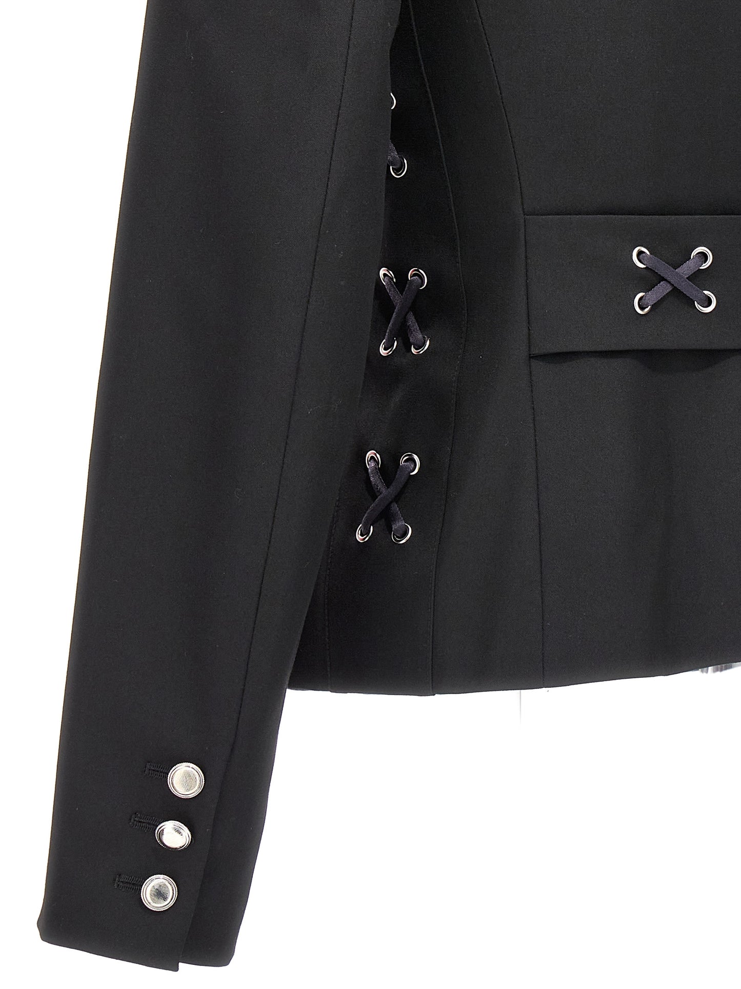 Single breast lace-up blazer jacket Blazer and Suits