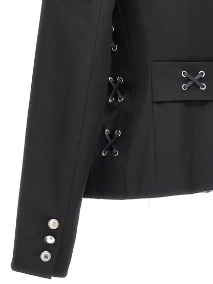 Single breast lace-up blazer jacket Blazer and Suits