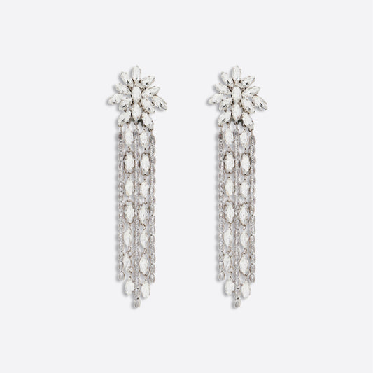Alessandra Rich Crystal fringes earrings