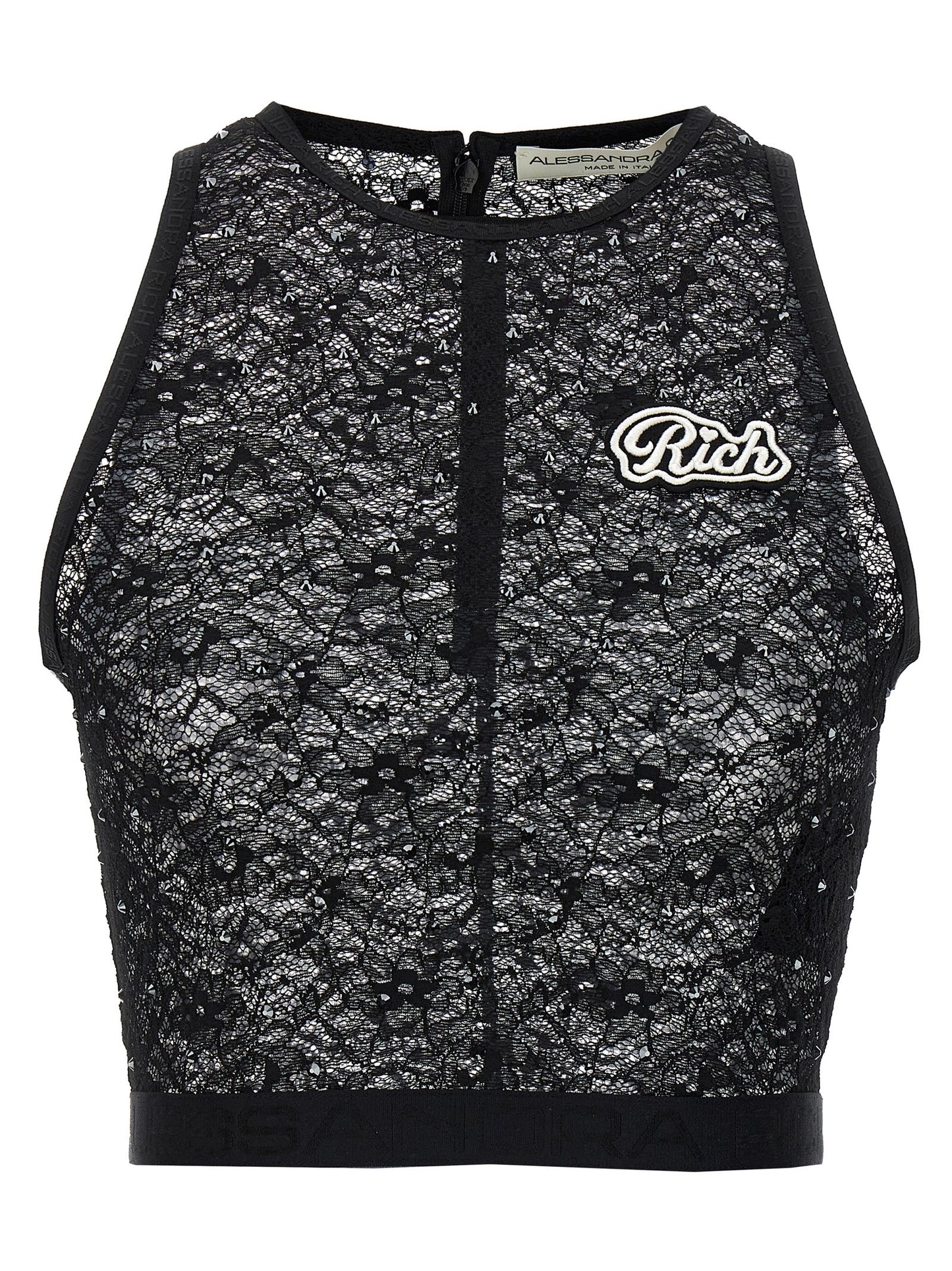 Rhinestone lace top Tops