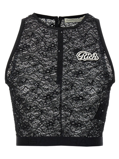 Rhinestone lace top Tops