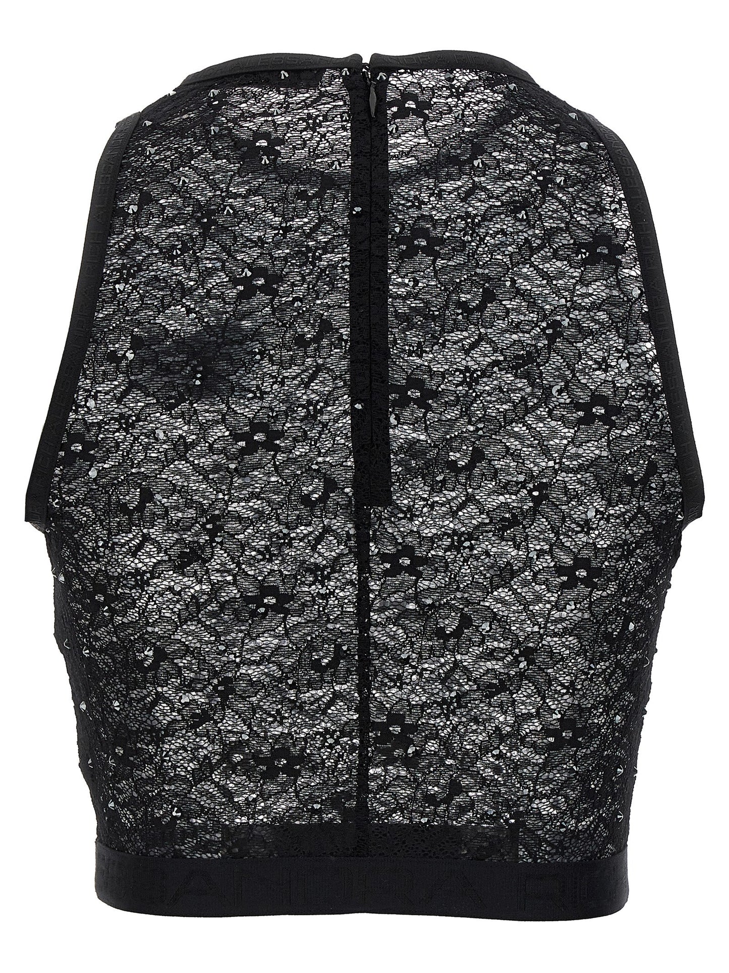 Rhinestone lace top Tops