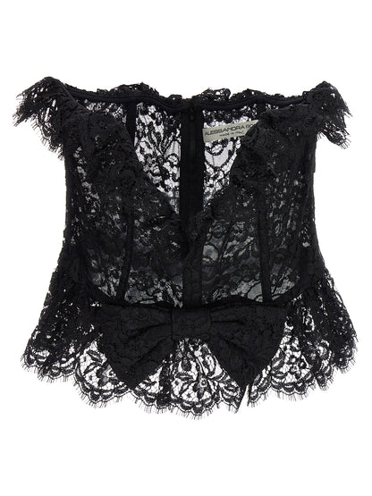 Lace bow bustier top Tops