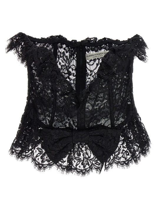 Lace bow bustier top Tops