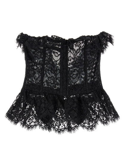 Lace bow bustier top Tops