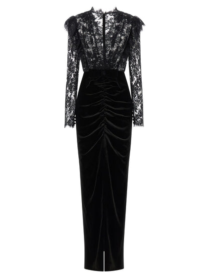 Velvet and lace dress Dresses