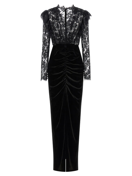 Velvet and lace dress Dresses
