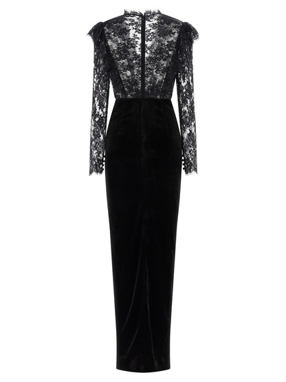Velvet and lace dress Dresses