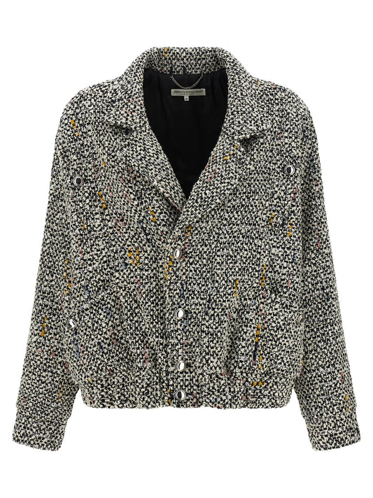 Tweed bomber jacket Down jacket, Parka, Casual jackets